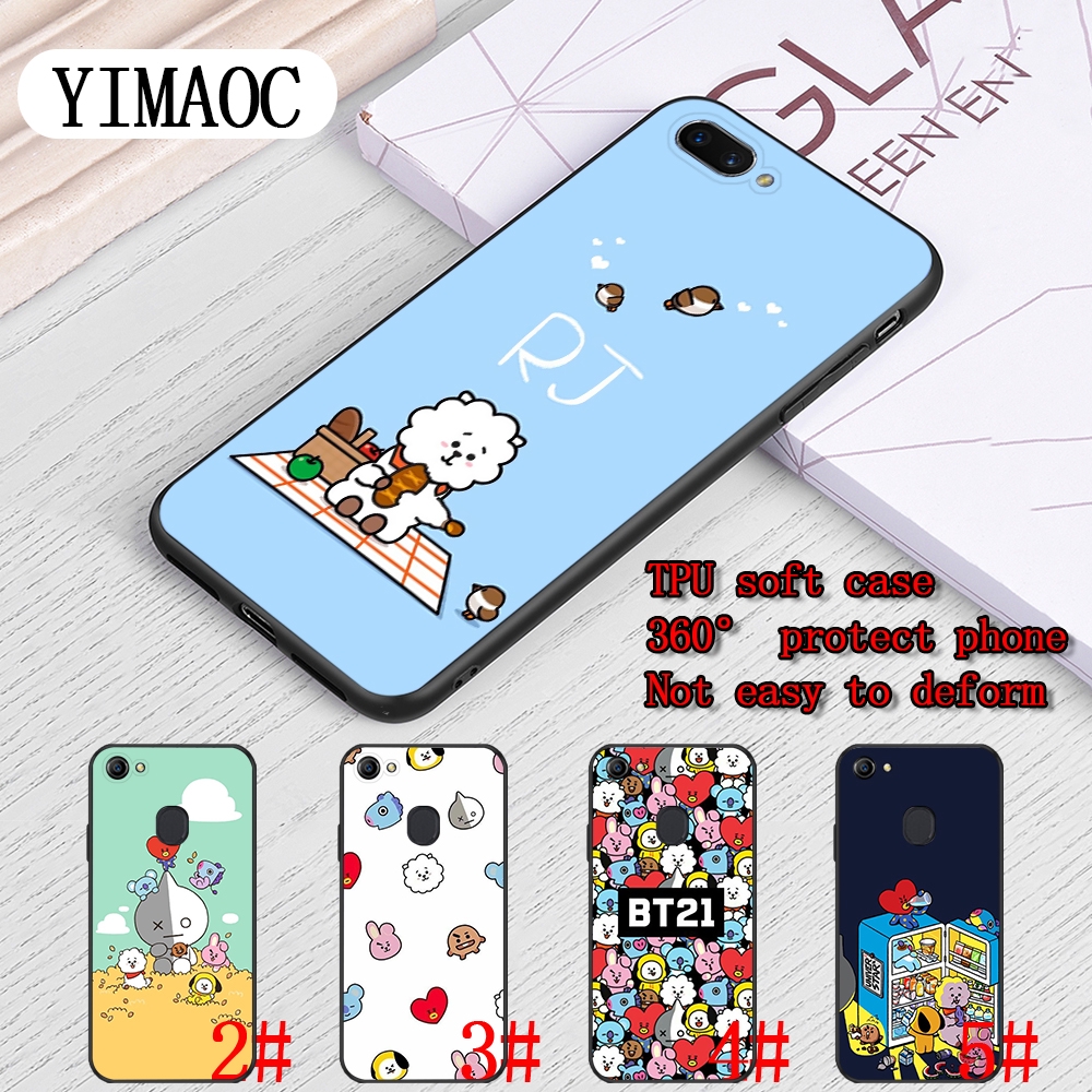 Ốp điện thoại mềm họa tiết hoạt hình BT21 cho OPPO A3S A5 A37 A39 A5S A7 A59 F1S F3 A1 F5 F7 F9 14U