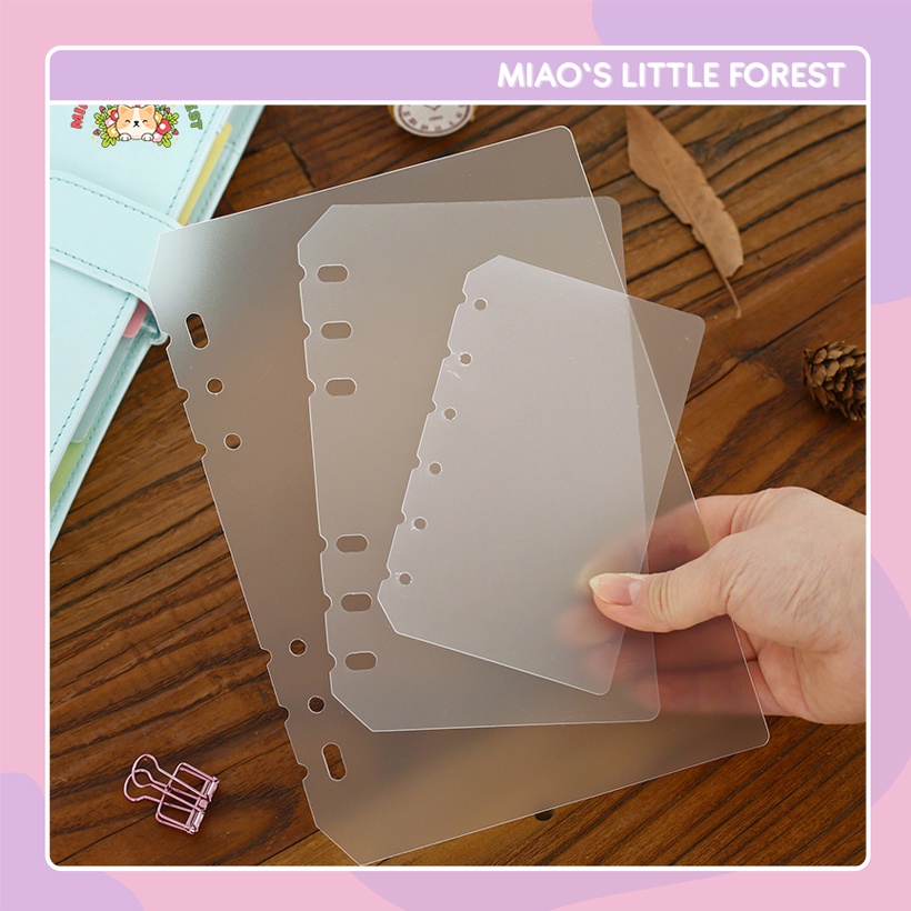 Bìa phân trang MIAO'S LITTLE FOREST bìa phân nhựa trong mờ thiết kế đơn giản dùng cho sổ còng A5 A6 MOT214