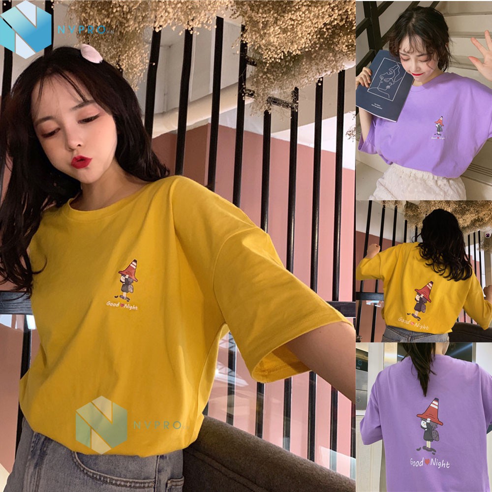 Áo thun tay lỡ UNISEX GOOD NIGHT kiểu dáng thời trang form 70kg A018