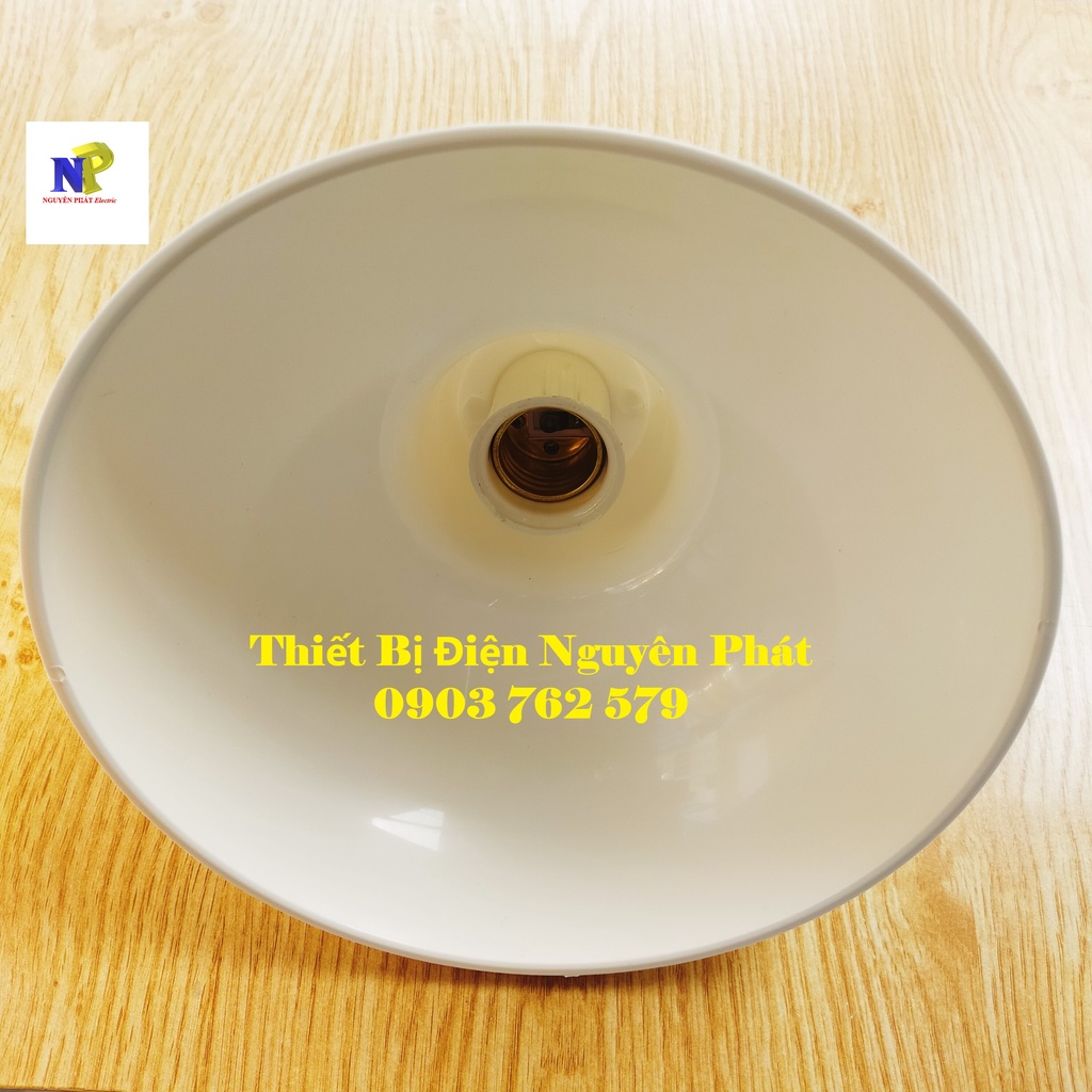 Chao Nhựa  21cm + Đuôi Đèn Kín Nước Trắng Dây Dài 20cm