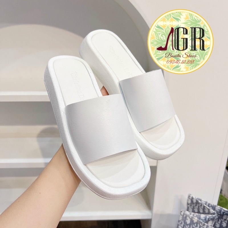 Dép xuồng bản ngang  da mềm xinh cao 3 cm
