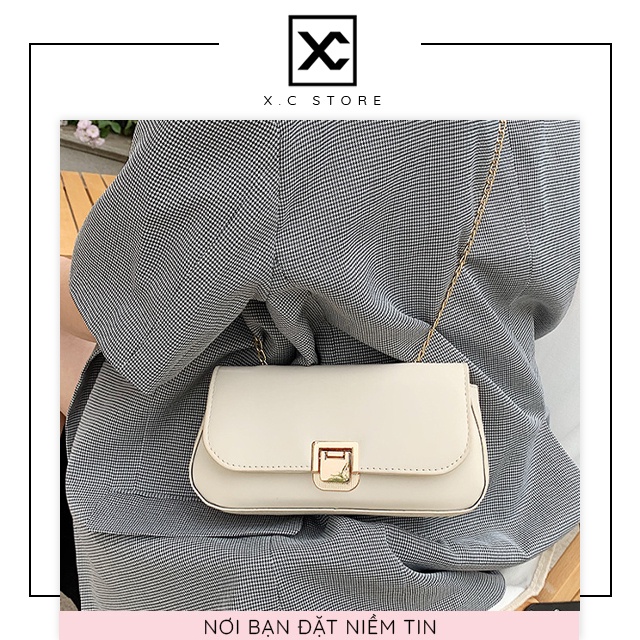 [RẺ NHẤT SHOPEE] Túi đeo chéo dây xích kẹp nách nữ XC-3630 da trơn kiểu dáng công sở sang chảnh
