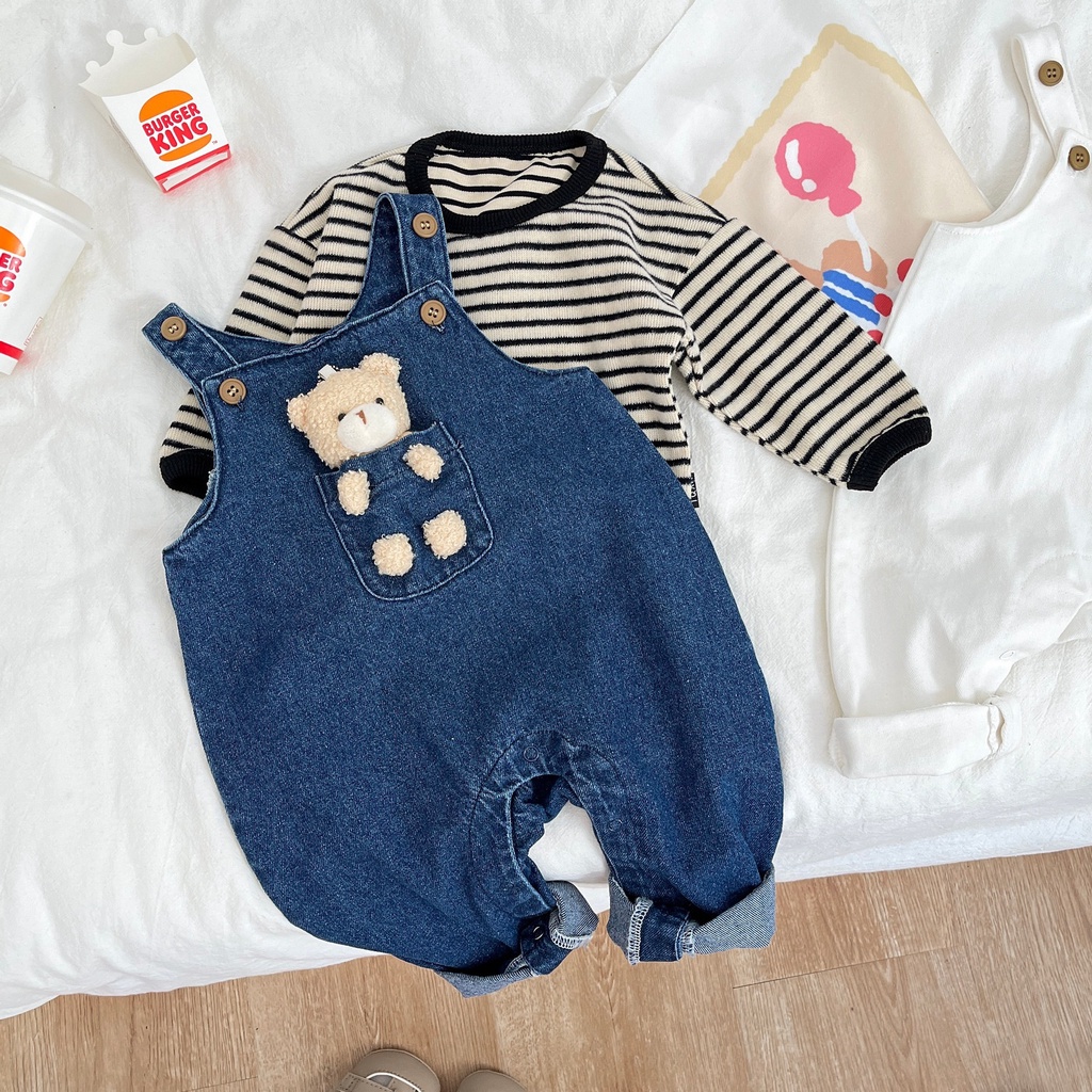 Quần Yếm denim Thời Trang Xuân Thu Xinh Xắn Dành Cho Bé