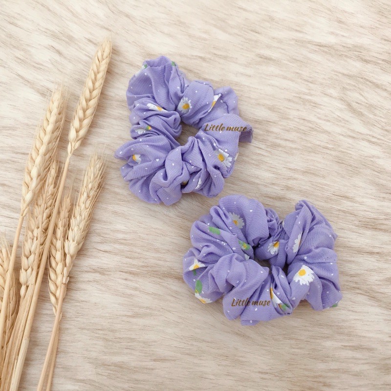 SCRUNCHIES vải hoa nhí Handmade  Little Muse  dây cột tóc nhiều màu điệu đà