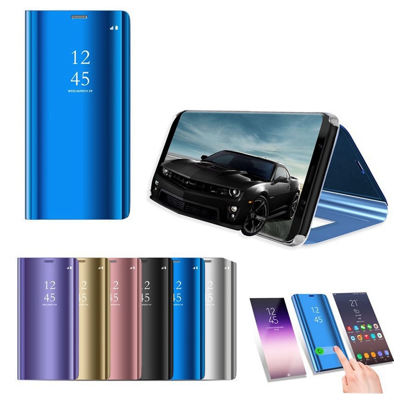 Ốp Lưng Nắp Gập Mặt Gương Cho Hp Oppo Realme C2 3 Pro A5S A7 A1K A3S A83 A71 F7 F5 F9 F11 Pro