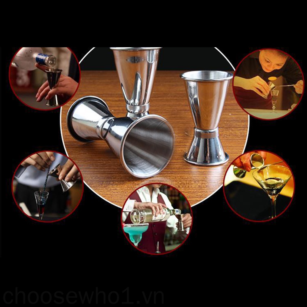 Cốc đong hai đầu 15/30ml bằng thép không gỉ dùng trong nhà bếp/quán Bar