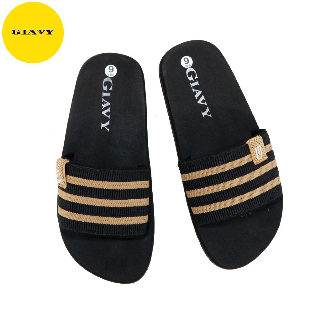 Dép xốp nữ quai ngang sọc mix màu M12 - GIAVY