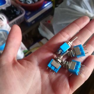 Combo 5 công tắc gạt mini xanh - công tắc MTS 102