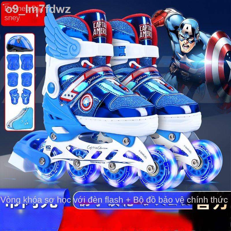 Giày trượt trẻ em Disney trọn bộ dành cho nam và nữ mới bắt đầu 3-5-6-8-10 tuổi patin nội tuyến có thể điều ch