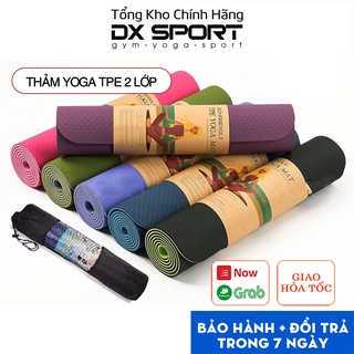 Thảm tập yoga chống trượt, thảm tập gym tại nhà tập thể dục chất liệu TPE 2 lớp 8mm cao cấp chống trơn tuyệt đối