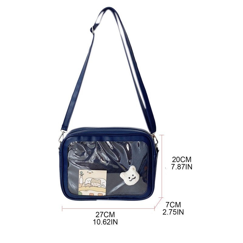 Túi Đeo Chéo Bằng Nhựa PVC Trong Suốt Phong Cách Lolita