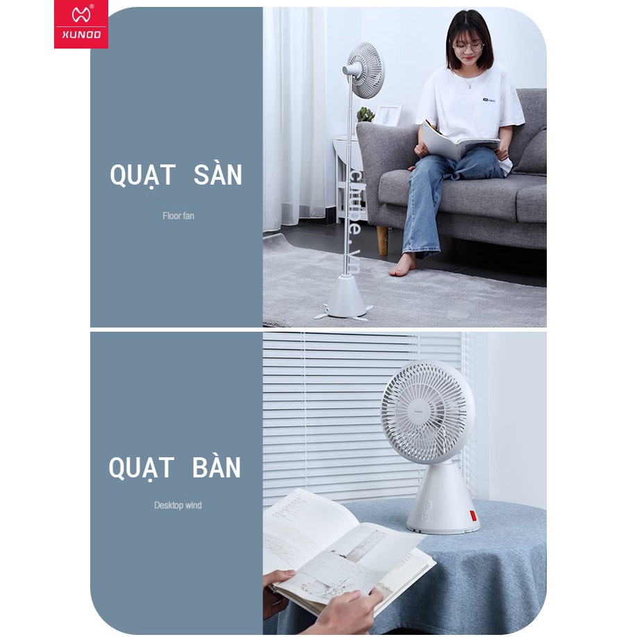 Quạt để bàn gấp gọn Xundd XDOT-024 pin lên đến 20h, 8000mAh