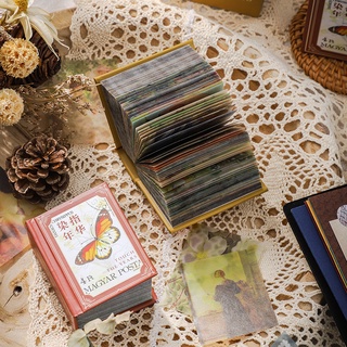 Bộ 400 tờ giấy axit lưu niệm kiểu vintage dùng trang trí sổ tay/sổ tay diy