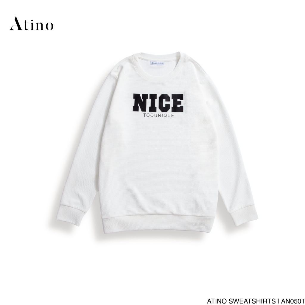 Áo nỉ thun dài tay nam NICE ATINO vải thun cao cấp chuẩn form AN0501