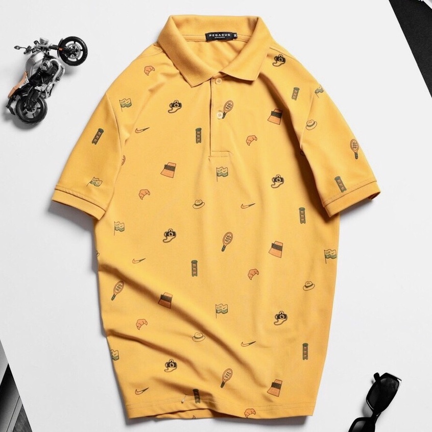 Áo polo nam hoạ tiết Du Lịch big size 3xl 90kg thoải mái, áo thun nam có cổ TheBasic