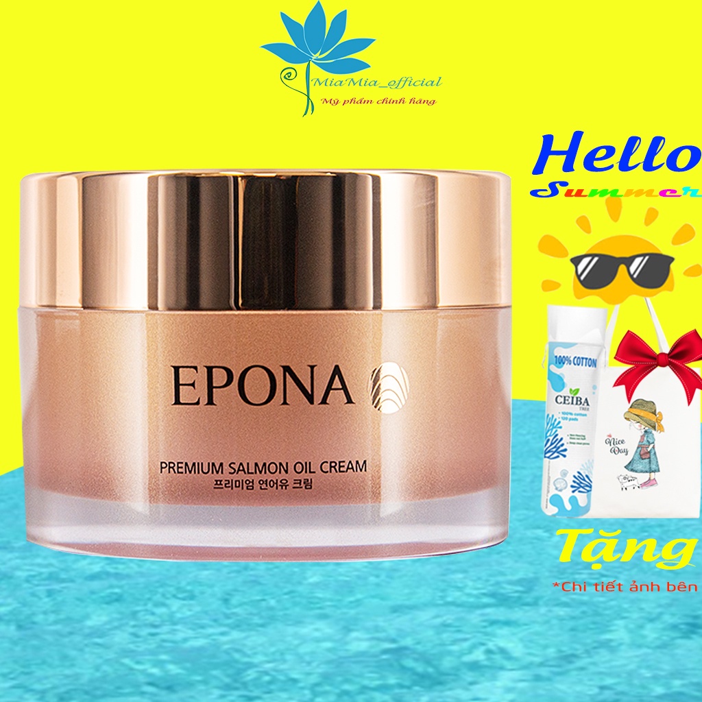 Kem Dưỡng Epona Cá Hồi Dưỡng Trắng Phục Hồi Cấp Ẩm Cho Da Hư Tổn Epona Premium Salmon Cream 50ml [NHẬP KHẨU CHÍNH HÃNG]