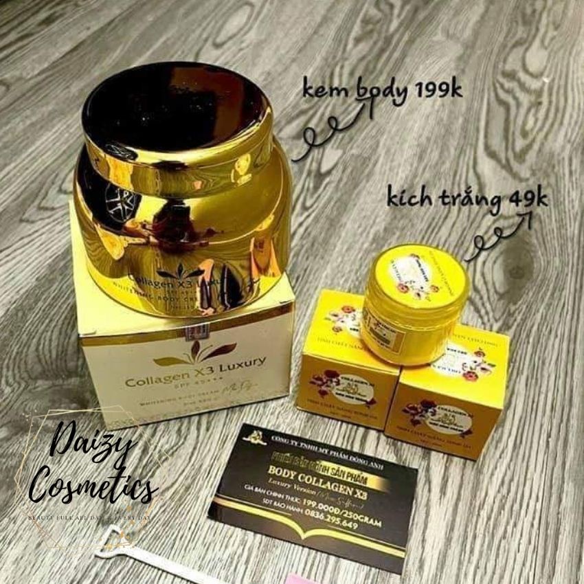 Combo Kem Body Luxury + Kích trắng Collagen X3 Luxury Đông Anh Chính Hãng