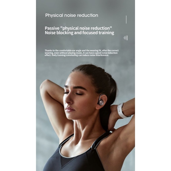 Thể thao Bluetooth-Tương Thích Tai Nghe Không Dây với Mic IPX5 Không Thấm Nước Móc Tai Bluetooth Tai Nghe Tai Nghe Hifi Stereo Âm Nhạc Earbuds cho Điện Thoại 『 rccu 』