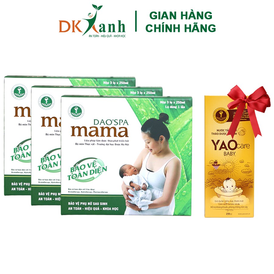 Combo 3 hộp Nước tắm sau sinh Dao'spa Mama - DK Pharma, 9 chai (250ml / chai)