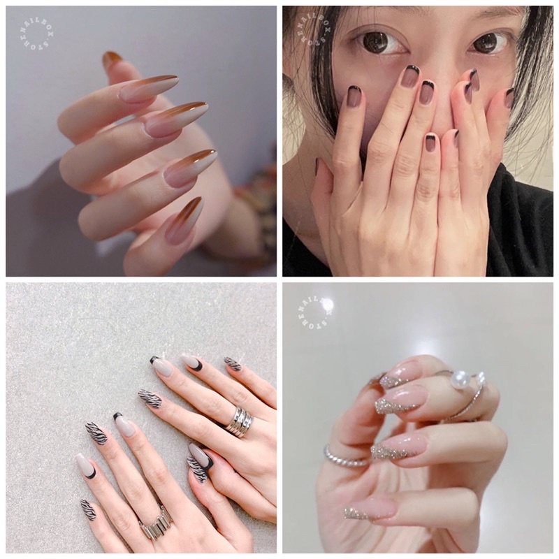 Set 24 móng giả NOBOX không kèm hộp đựng ( Tặng kèm keo và dũa )