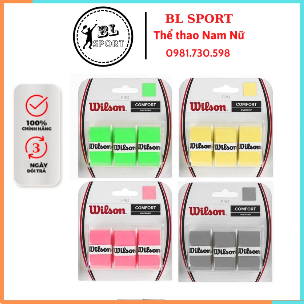 Cuốn cán Wilson Quấn Cán Vợt Tennis, Cầu Lông 1 vỉ 3 cái