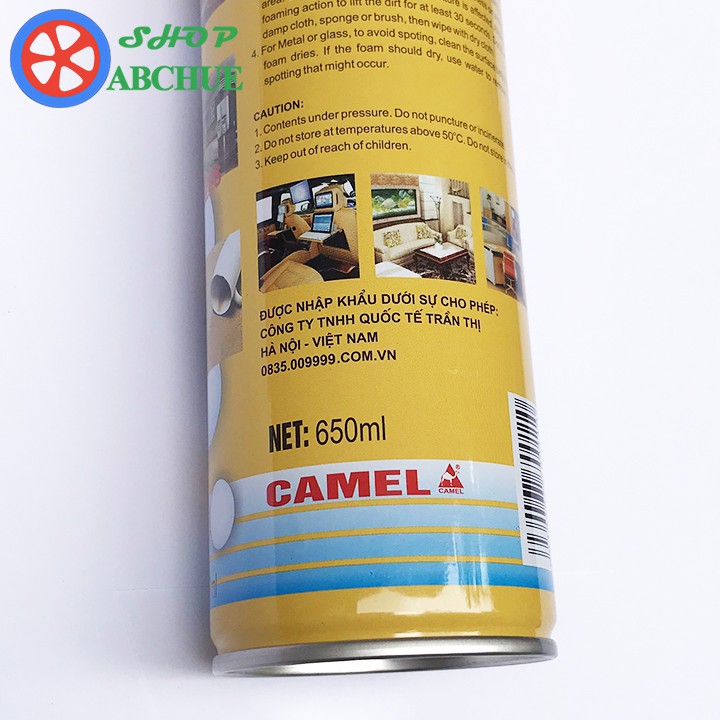 Chai Xịt Bọt Đa Năng Vệ Sinh Ghế Da Nỉ Nội Thất Ô Tô Foam Cleaner Màu Vàng