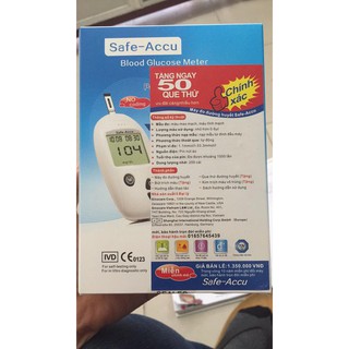 COMBO MÁY ĐO ĐƯỜNG HUYẾT SAFE ACCU TẶNG NGAY 50 QUE THỬ