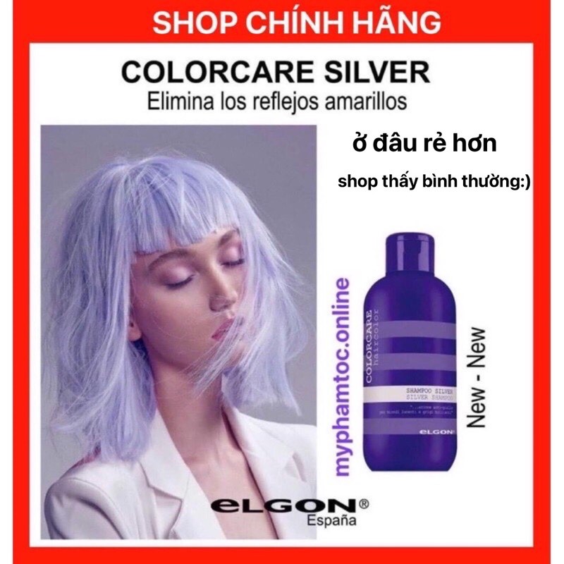 ELGON_Dầu Gội Tím Elgon Khử Vàng Silver Shampoo 300ml Ý CAM KẾT CHÍNH HÃNG Ạ!