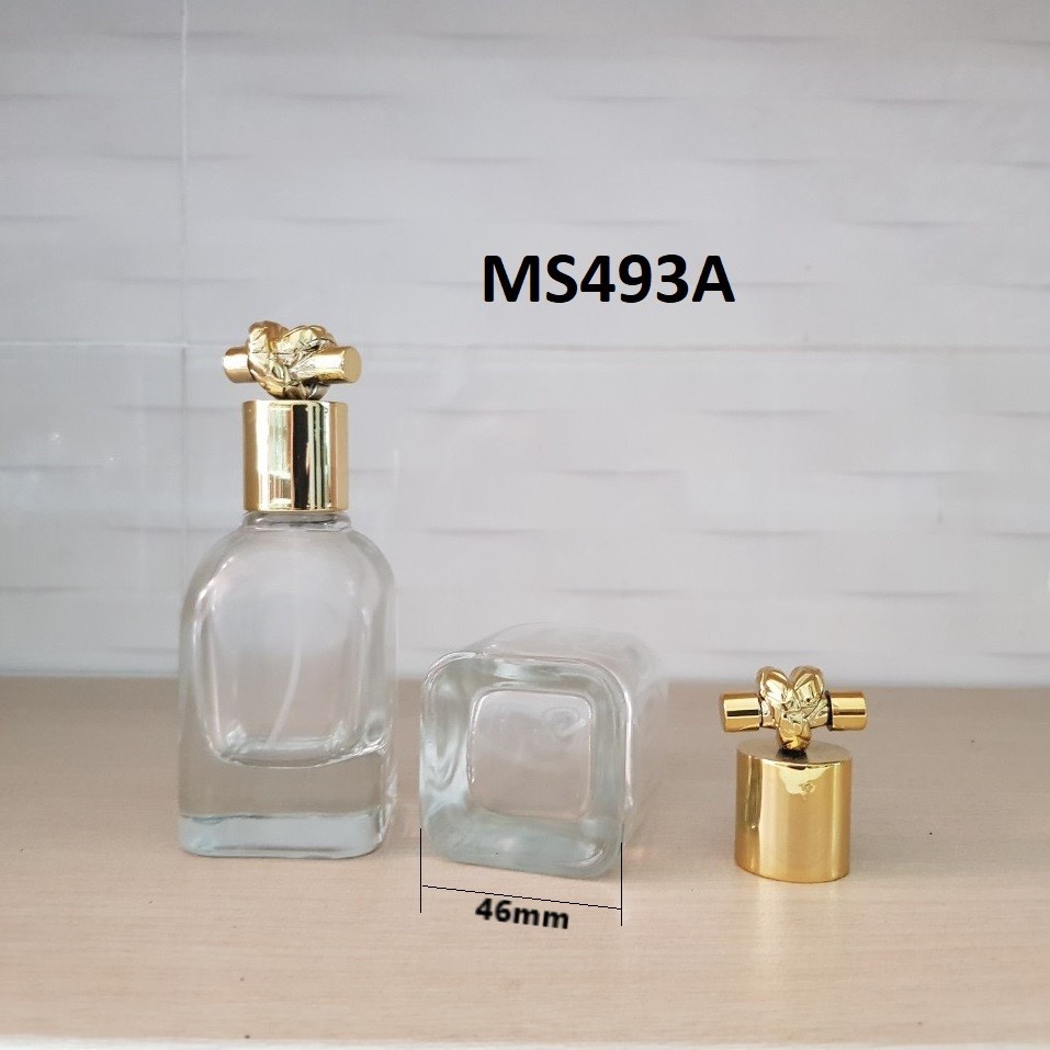 [SIÊU HOT]  VỎ CHAI CHIẾT NƯỚC HOA VUÔNG 50ML - NẮP VÀNG XOẮN