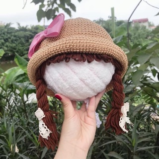 Mũ có tóc giả 2 bên cho bé