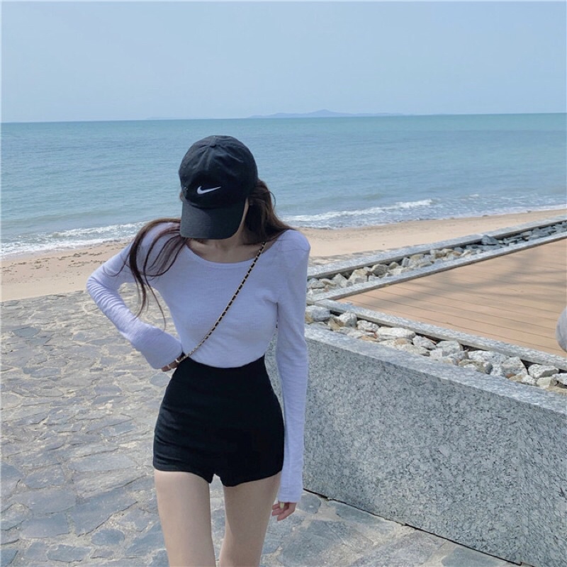 Quần đùi cạp cao