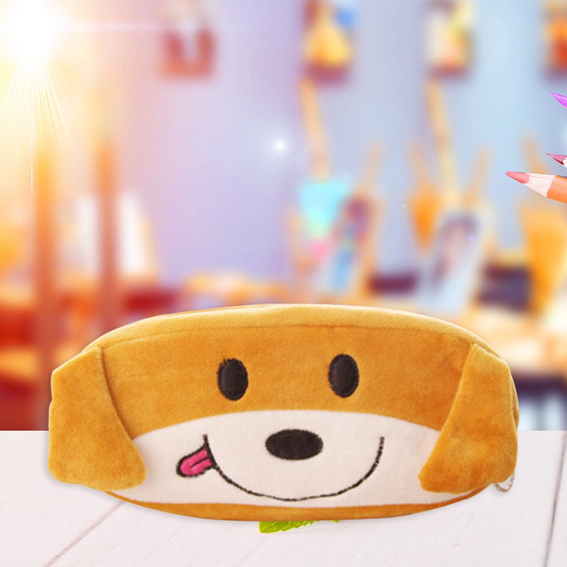 Túi đựng bút/ mỹ phẩm bằng vải nhung họa tiết hoạt hình tùy chọn dành cho trẻ em