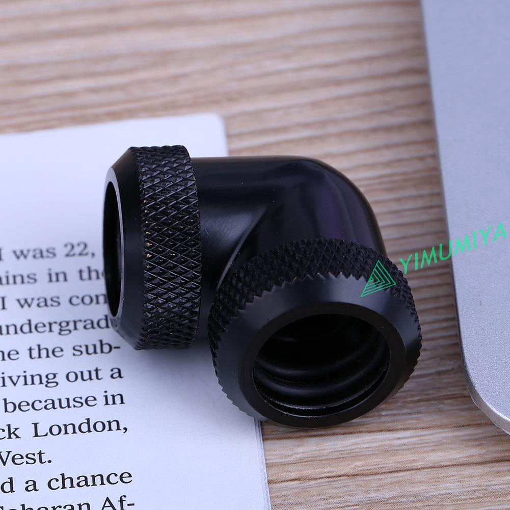 Đầu nối ống góc vuông 90 độ ren G1/4 14mm OD dùng làm mát nước PC