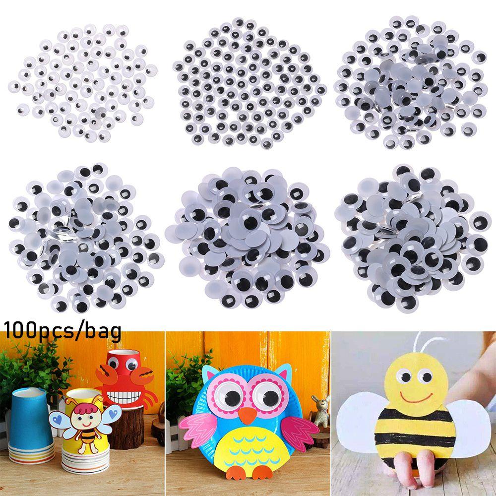 Túi 100 Con Mắt Gấu Trúc Bằng Nhựa Màu Đen Dùng Để Trang Trí Tóc Giả