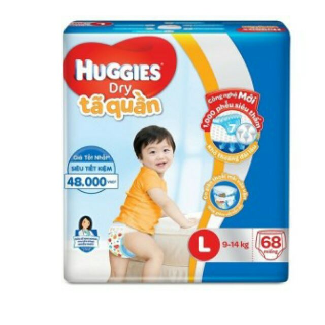 Tả quần huggies size L 68 miếng