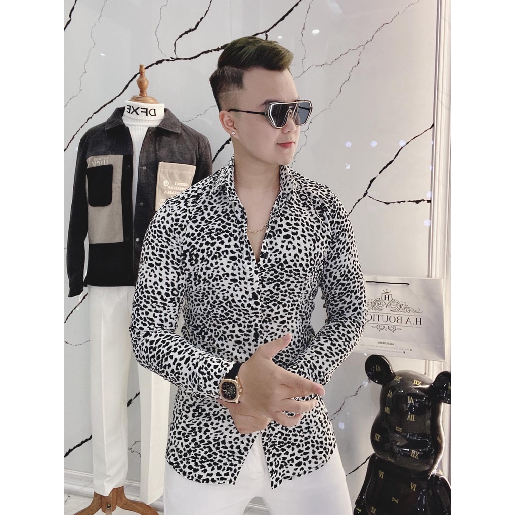 Áo Sơ mi nam họa tiết chấm bi xu hướng thời trang mới HALLA áo sơ mi đẹp kiểu công sở hàn quốc đẹp