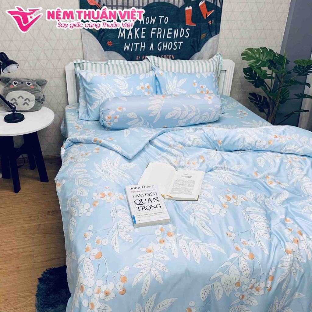 Bộ Ga Mền Cotton Tencel Thuần Việt Cao Cấp - K41