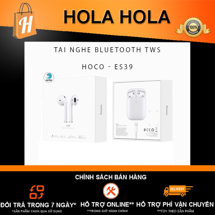 Tai Nghe Bluetooth TWS Hoco ES39 V5.0 tích hợp mic đàm thoại (Hộp sạc không dây)