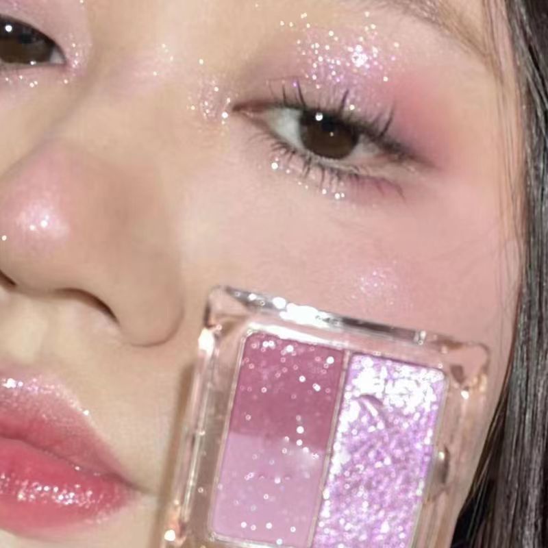 HELLOSTYLE Bảng Phấn Mắt Kiêm Bắt Sáng/Má Hồng Chống Thấm Nước Thiết Kế Hình Bánh Quy 6 Màu hot trend