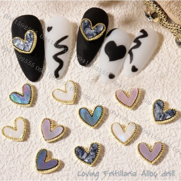 Charm tim Unicorn trang trí móng làm nail