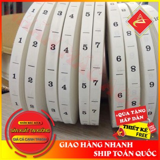 Mác cuộn size ,số chất liệu vải giấy