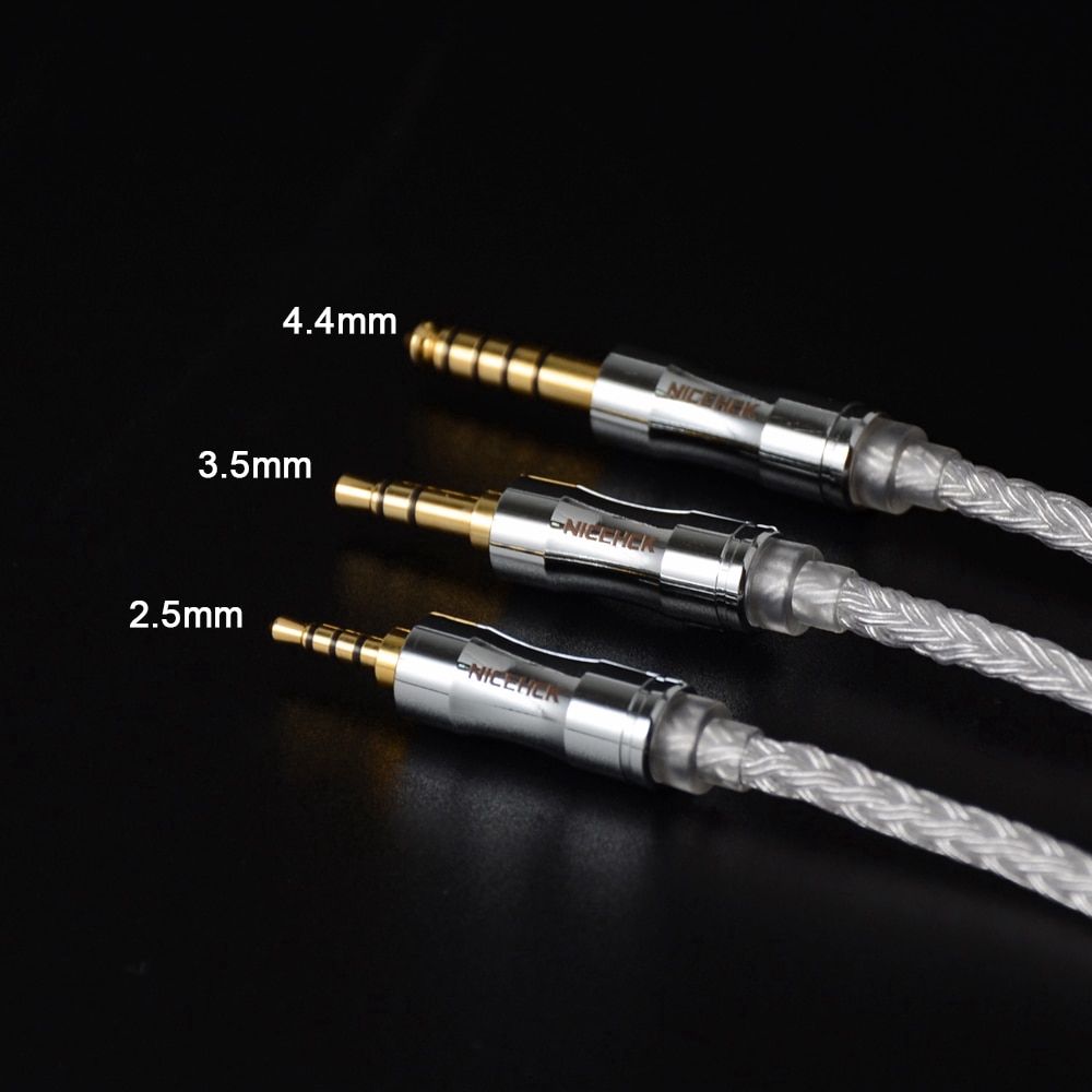 NICEHCK C16-1 16 Cores Silver Plated Cable 3.5/2.5/4.4mm Plug MMCX/2Pin/QDC/NX7 For TFZ T2 KZ ZSX CCA C12 NX7 PRO