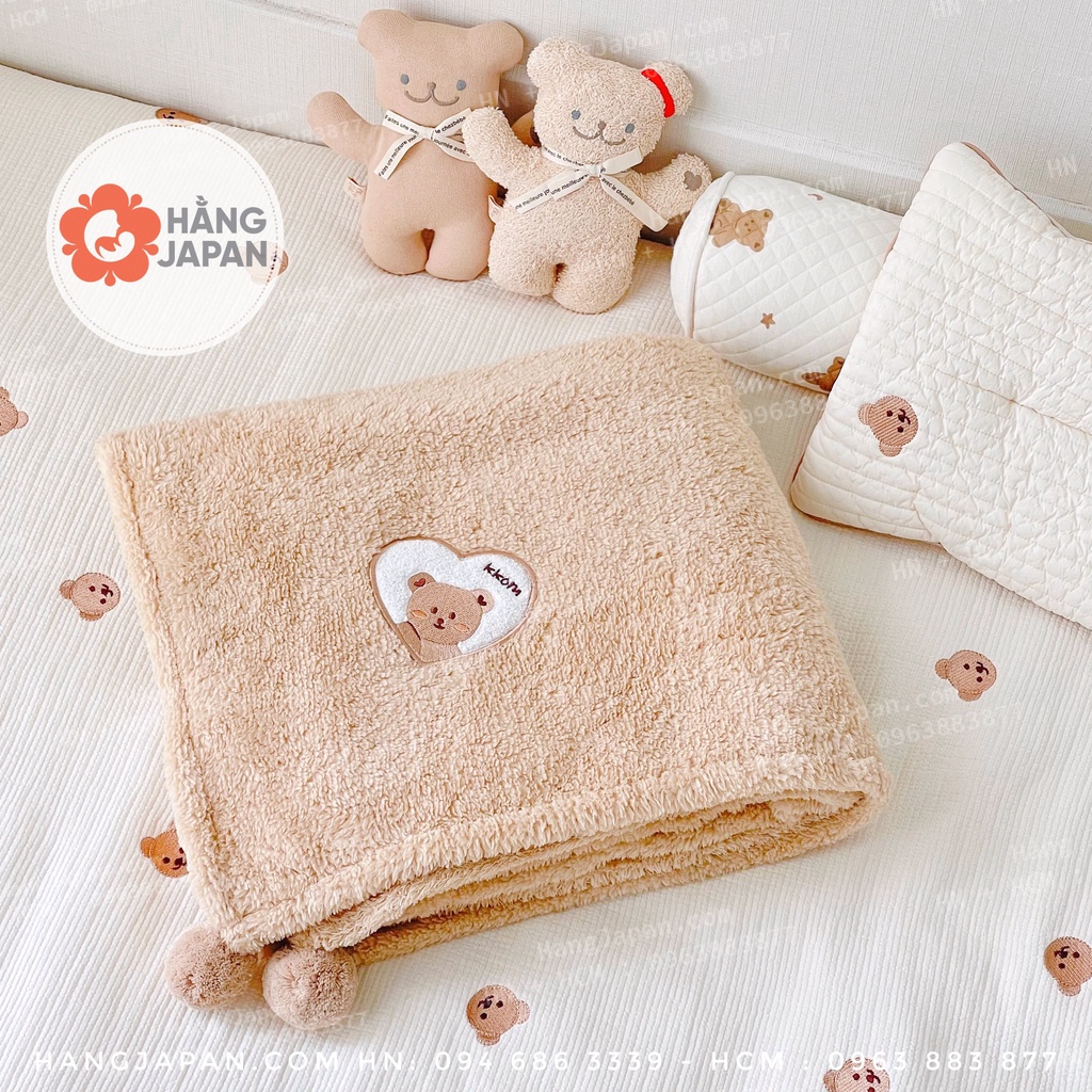 Chăn lông thêu họa tiết Dottodot phiên bản 2022 kích thước 90*130cm