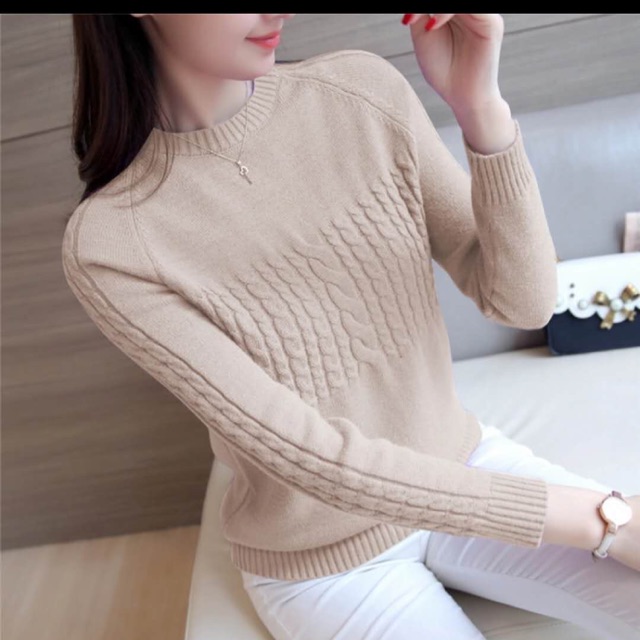 Áo len lông cừu xoắn thừng