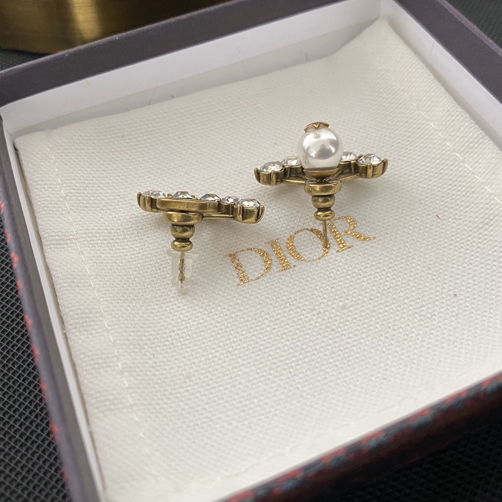 Khuyên Tai Tròn Khắc Chữ Dior Bằng Thép Titanium Thời Trang Cho Nữ