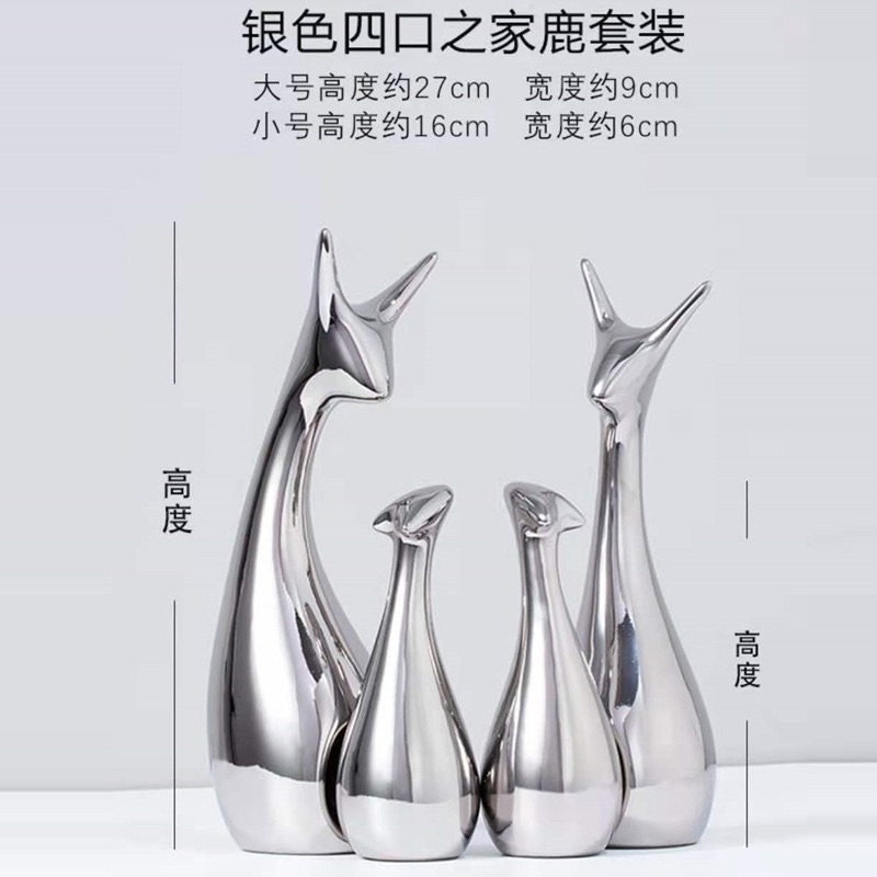 Gia Đình Nai Sứ Vàng Tài Lộc Và Thịnh Vượng Sét Gia đình 4 con