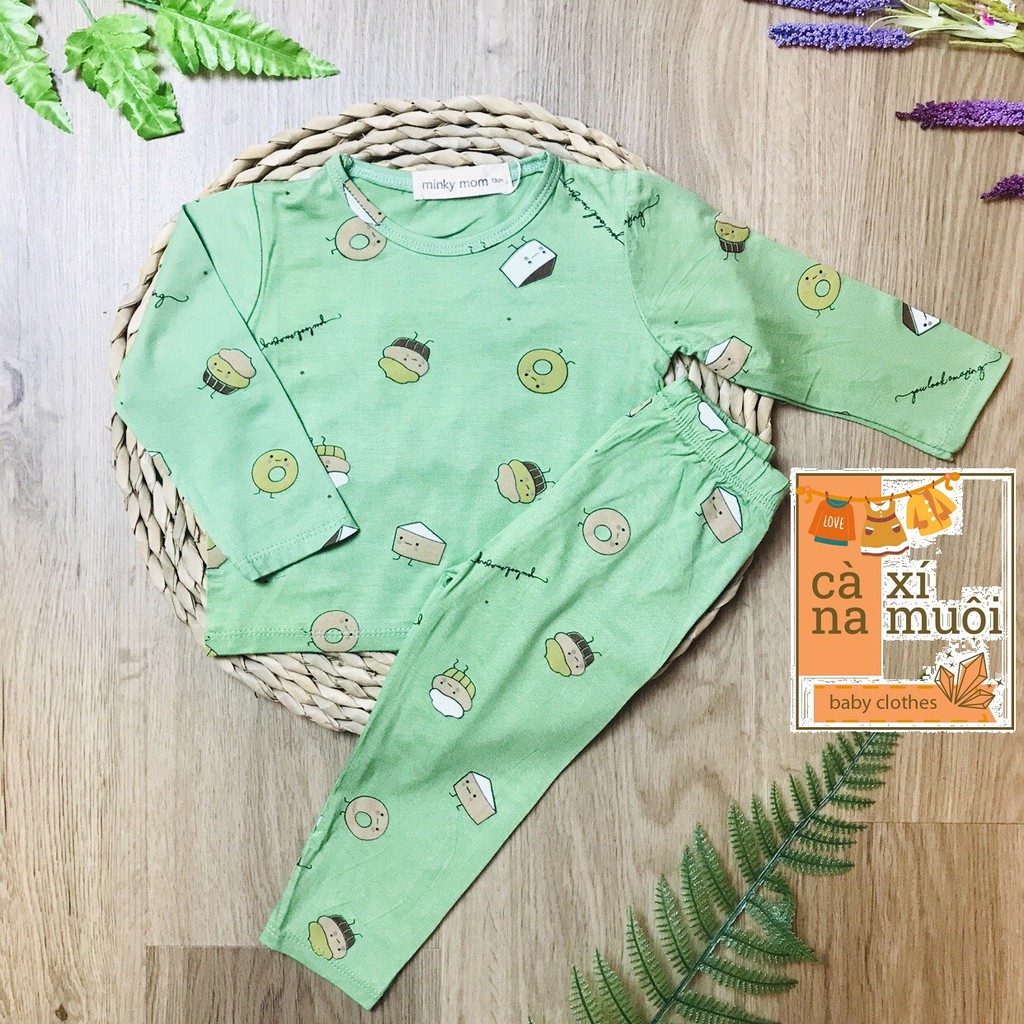 (HOTSALE) SALE [HÀNG LOẠI 1] 💖Bộ MINKY MOM💖 thun lạnh dài tay cao cấp hoạ tiết huơu sang xịn bé trai, bé gái