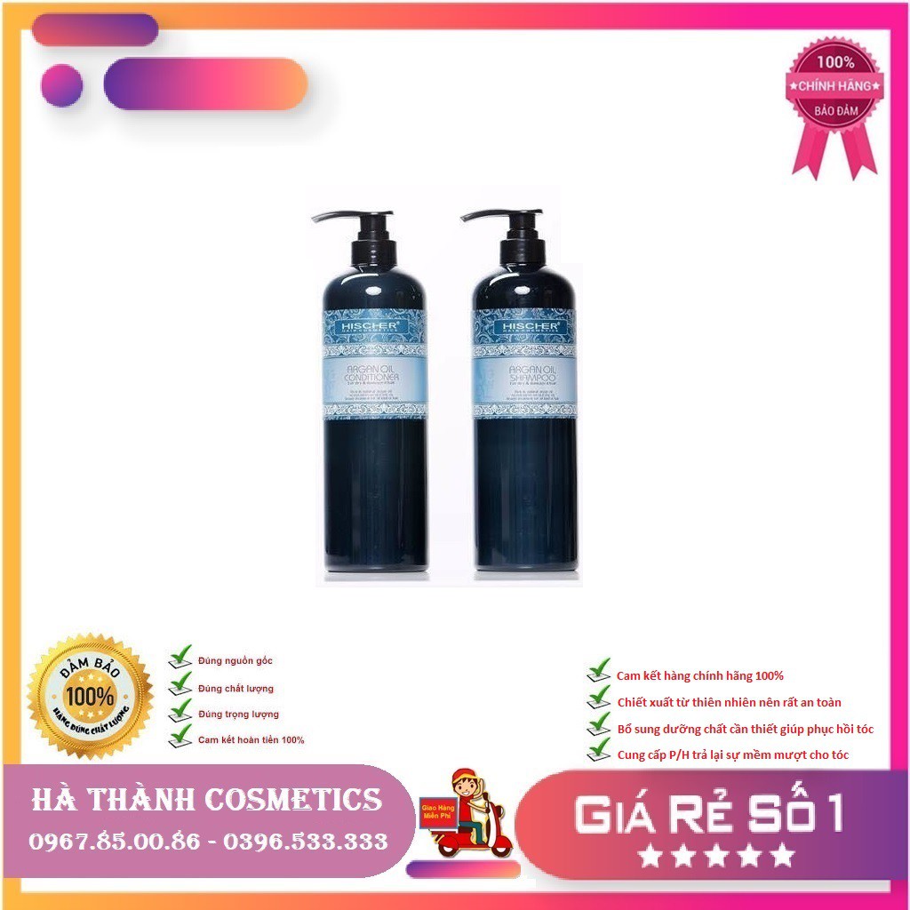 Bộ Dầu Gội Xả Phục Hồi Siêu Mượt Hischer Argan Oil | BigBuy360 - bigbuy360.vn