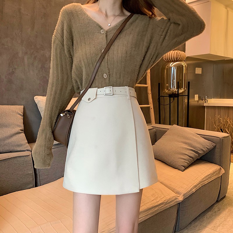 Đen Chân Váy Len Chữ A Lưng Cao Thời Trang Thanh Lịch Cho Nữ | BigBuy360 - bigbuy360.vn