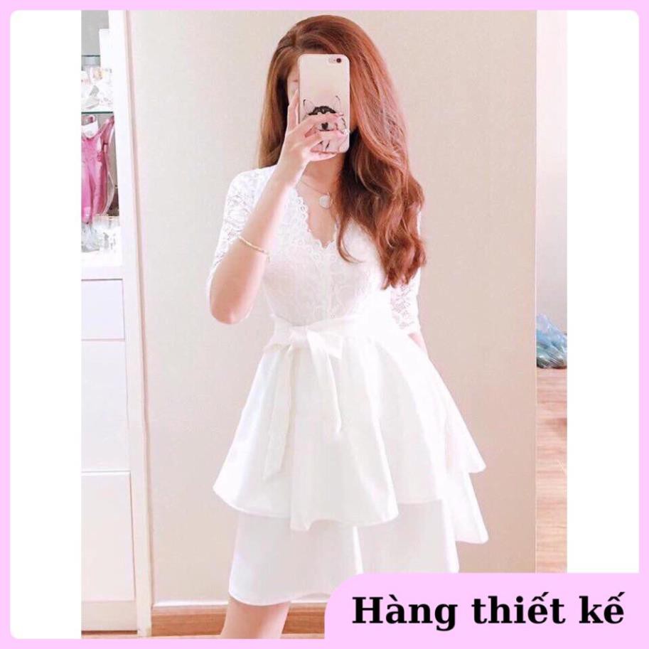 ( Hàng cao cấp ) Đầm dự tiệc dáng xòe cổ tim đẹp lộng lẫy, đầm ren trắng siêu xinh Pie Dress | BigBuy360 - bigbuy360.vn